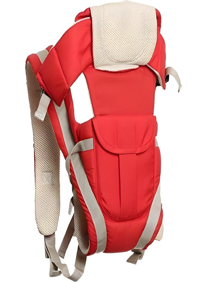 Everstep Bag/Adjustable Hands Free 4 in 1 Baby/Baby sefty Belt/Child Safety Strip/Baby Sling Carrier Bag/Baby Back Carrier Bag Front Carry Facing (White & Red) - Image 1