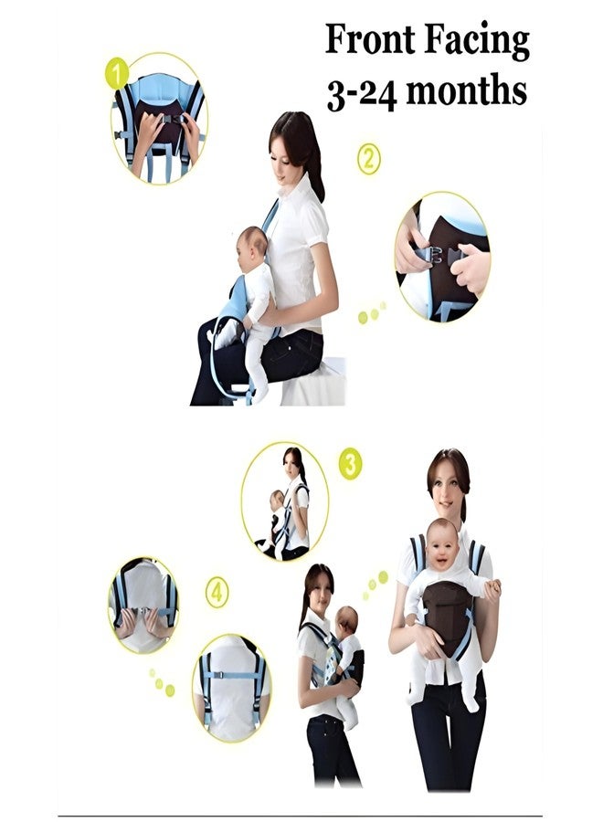 Everstep Bag/Adjustable Hands Free 4 in 1 Baby/Baby sefty Belt/Child Safety Strip/Baby Sling Carrier Bag/Baby Back Carrier Bag Front Carry Facing (White & Red) - Image 4