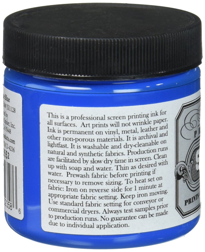 Jacquard Professional Screen Print Ink, Water-Soluable, 4oz Jar, Opaque Blue (128) - Image 2