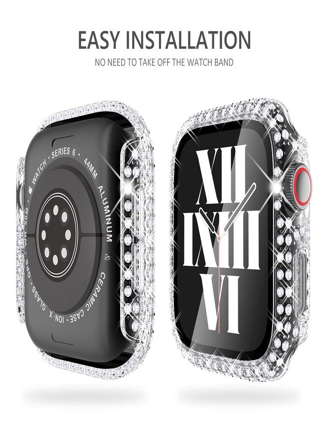 Fullife 3-Pack Compatible with Bling Apple Watch Series 3 38mm Cases Crystal Diamond Protective Bumper Covers with Screen Protector for iWatch Series 3 2 1 Men Women, (38mm, Silver/Rainbow/Clear) - Image 5