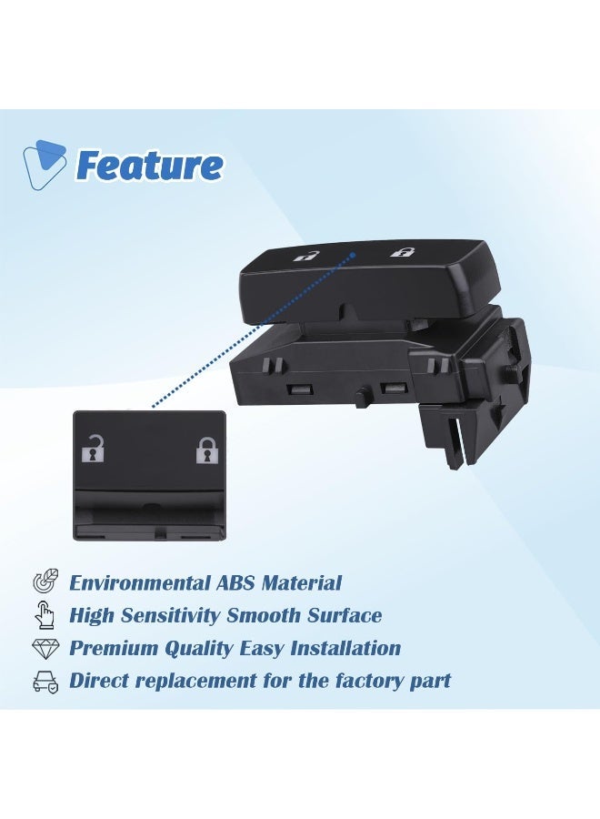 Power Door Lock Switch Control Button Front Left Driver Side Compatible with Chevy Chevrolet Silverado/GMC Sierra 1500 2500HD 3500HD 2007 2008 2009 2010 2011 2012 2013 2014 Replace OEM 15804093 - Image 4