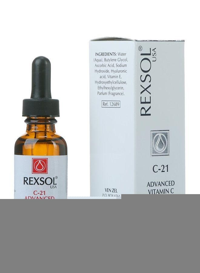 REXSOL 21% ADVANCED VITAMIN C SERUM | ORGANIC VITAMIN C SERUM FOR FACE | NATURAL VITAMIN C SERUM & DARK SPOT CORRECTOR FOR FACE. (30 ml / 1 fl oz) - Image 2