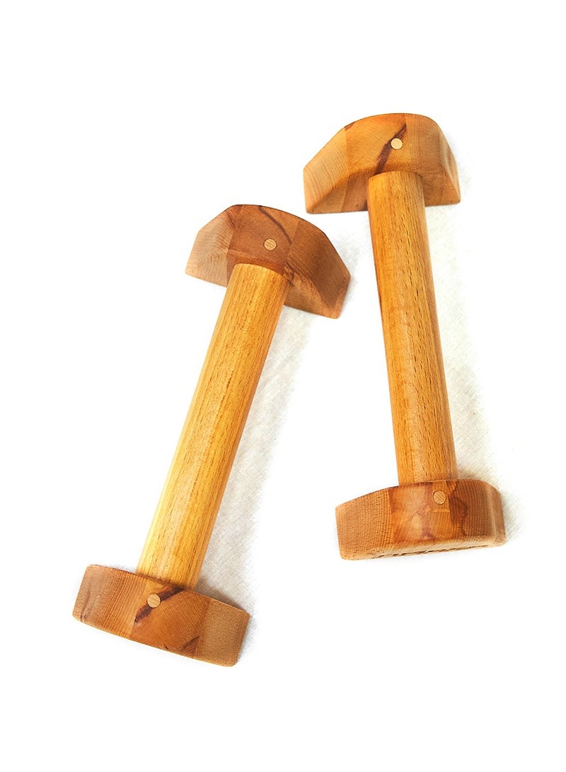 Timbergood Triangular Parallettes 30×10 cm - Durable Beech Wood, Non-Slip, Heavy Load Capacity, Ideal for Fitness, Yoga, and Home Workouts - Image 3