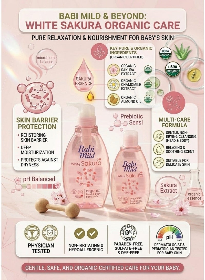 BABIMILD Babi Mild - White Sakura | Head & Body Baby Bath 380ml - Image 2