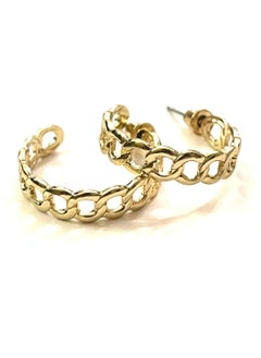 Trio Earrings Gold Chain Hoops  - Image 2