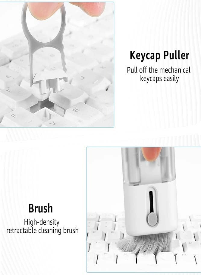 Oasisgalore 6in1 Multifunctional Electronic Equipment Cleaner Kit for Mobile Phone, Keyboard&Bluetooth Earphones, White Electronic Cleaner Tool - Image 5