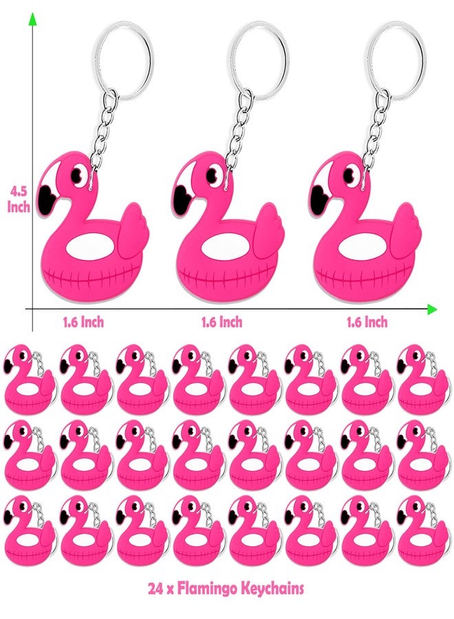 CiciBear 24 Pack Flamingo Keychains Party Decoration for Guests, Flamingo Themed Party,Summer Hawaiian Tropical Luau Baby Shower, School Party, Kids Birthday - Image 2