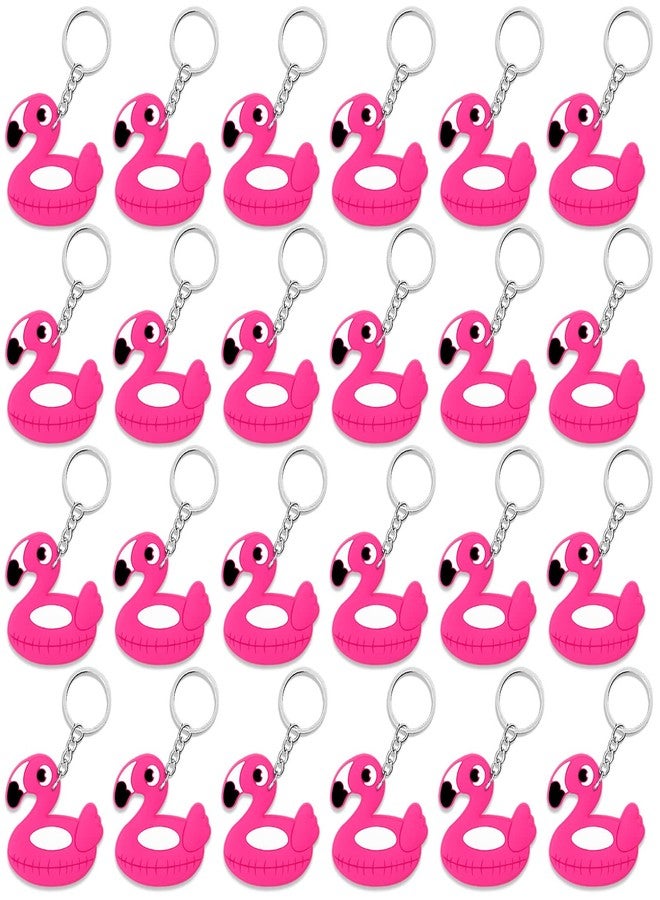 CiciBear 24 Pack Flamingo Keychains Party Decoration for Guests, Flamingo Themed Party,Summer Hawaiian Tropical Luau Baby Shower, School Party, Kids Birthday - Image 1