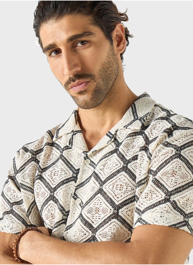 Iconic Printed Button Down Shirt  - Image 3