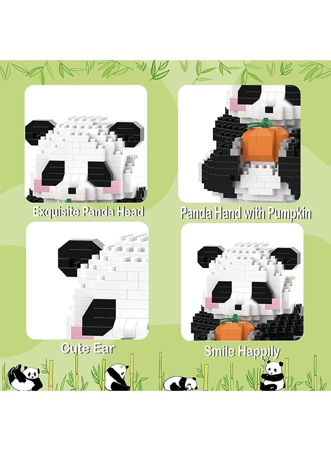 إم إكس إن مكعبات بناء صغيرة - باندا مع هدايا الحفلات على شكل فاكهة - لعبة باندا مكعبات صغيرة للأطفال 6 7 8 9 10+، مجموعات بناء مكعبات صغيرة للبالغين، عيد ميلاد للأولاد والبنات (531 قطعة) - Image 4