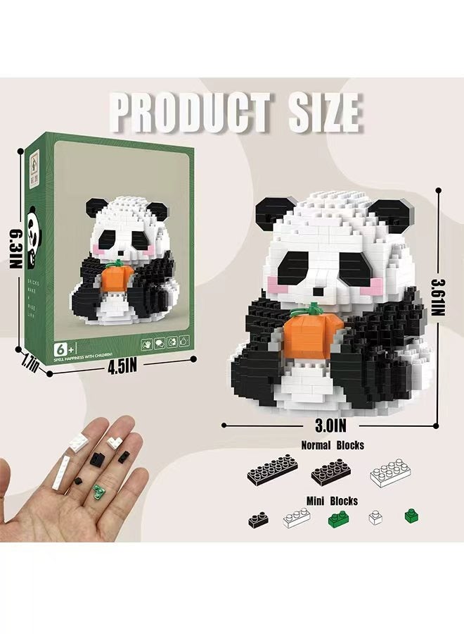 إم إكس إن مكعبات بناء صغيرة - باندا مع هدايا الحفلات على شكل فاكهة - لعبة باندا مكعبات صغيرة للأطفال 6 7 8 9 10+، مجموعات بناء مكعبات صغيرة للبالغين، عيد ميلاد للأولاد والبنات (531 قطعة) - Image 2