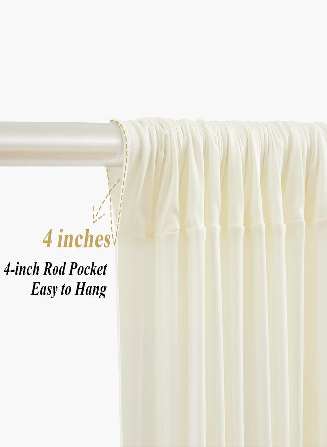 Shillance 10x10ft Beige Wrinkle Free Backdrop Curtains with Lights for Wedding Parites, Polyester Photo Curtains Backdrop Drapes for Baby Shower Birthday Party Photography (5ft x10ft, 2 Panels) - Image 4