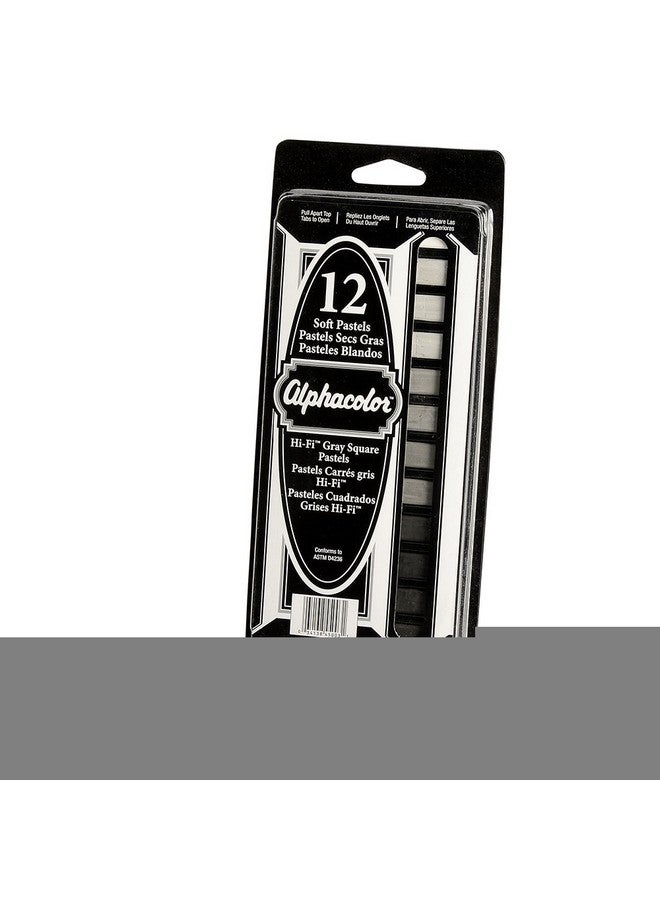 Derwent Quartet Derwent Alphacolor Soft Square Pastels 7 Hifi Gray Tones 12 Pastels Per Set (145003) - Image 3