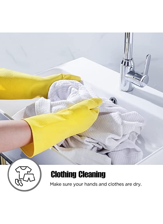 Incrizma IncrizmaReusable Household Gloves, Rubber Dishwashing gloves, Extra Thickness, Long Sleeves, Kitchen Cleaning, Working, Painting, Gardening, Pet (Medium, Yellow)  - Image 4