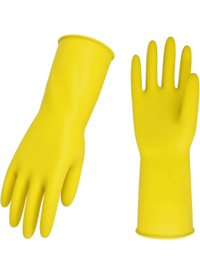Incrizma IncrizmaReusable Household Gloves, Rubber Dishwashing gloves, Extra Thickness, Long Sleeves, Kitchen Cleaning, Working, Painting, Gardening, Pet (Medium, Yellow)  - Image 1
