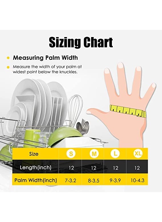 Incrizma IncrizmaReusable Household Gloves, Rubber Dishwashing gloves, Extra Thickness, Long Sleeves, Kitchen Cleaning, Working, Painting, Gardening, Pet (Medium, Yellow)  - Image 3