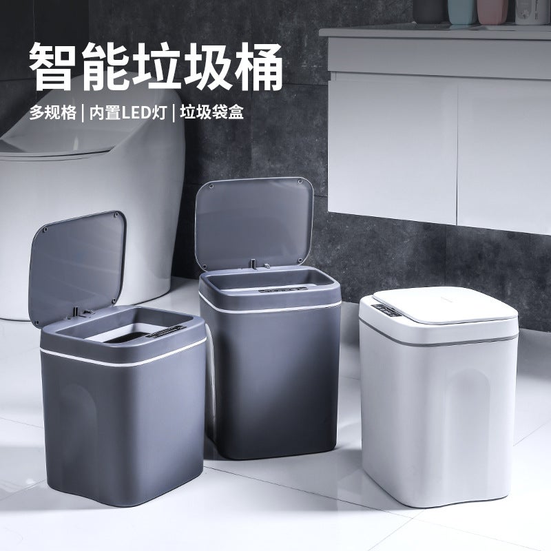 Smart Home Large Capacity Trash Can High-Looking With Lid Living Room Kitchen Deodorant Automatic Induction Trash Can - Image 3