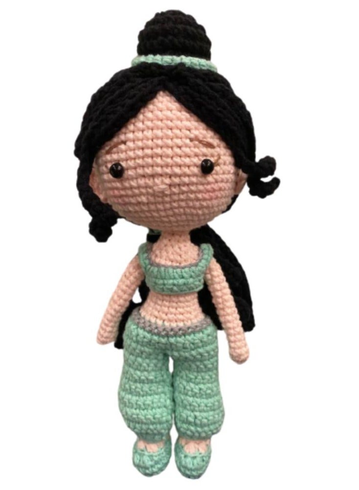 Handmade Crochet Jasmine Princess Doll – 25cm Amigurumi Toy for Babies, Kids & Adults – Natural Cotton, Eco-Friendly - Image 4