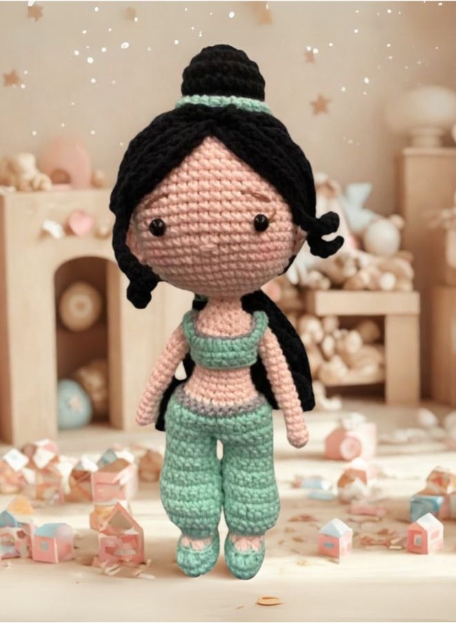 Handmade Crochet Jasmine Princess Doll – 25cm Amigurumi Toy for Babies, Kids & Adults – Natural Cotton, Eco-Friendly - Image 2
