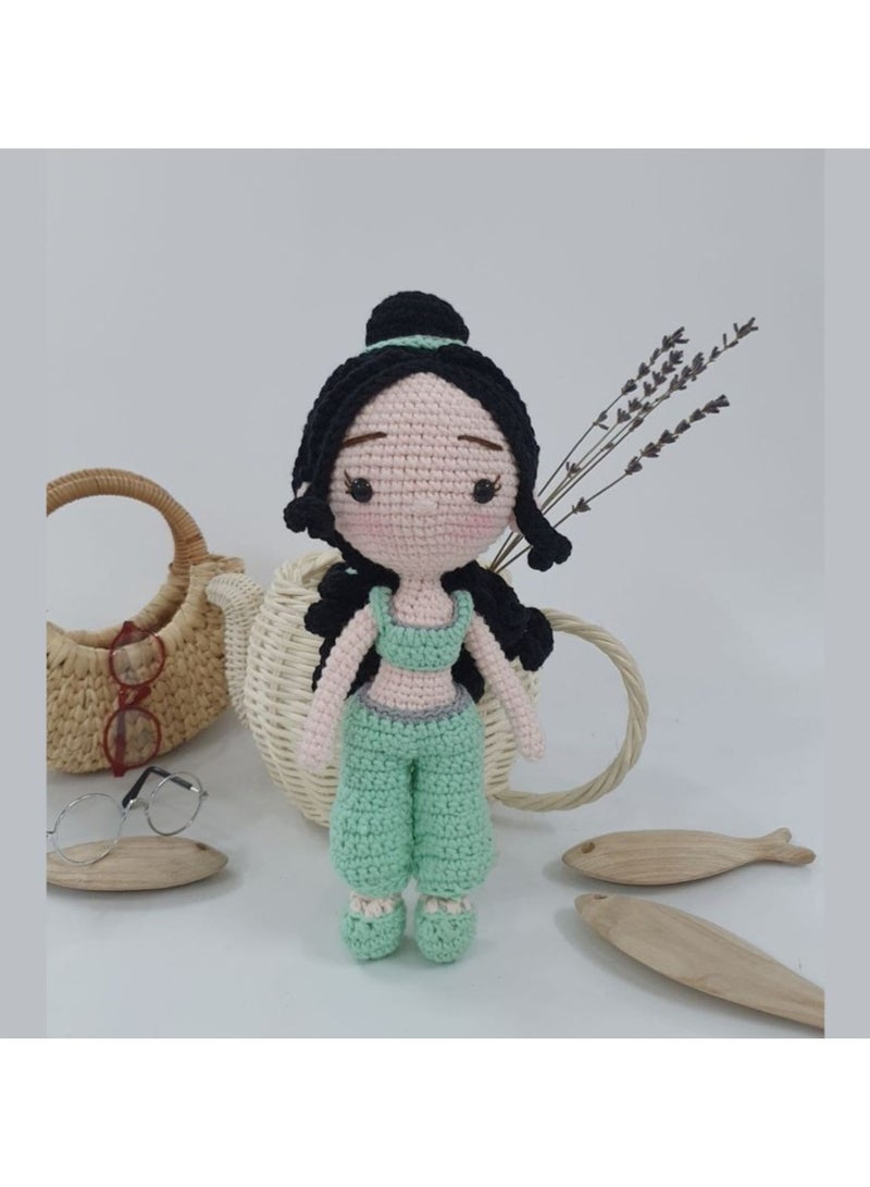 Handmade Crochet Jasmine Princess Doll – 25cm Amigurumi Toy for Babies, Kids & Adults – Natural Cotton, Eco-Friendly - Image 3