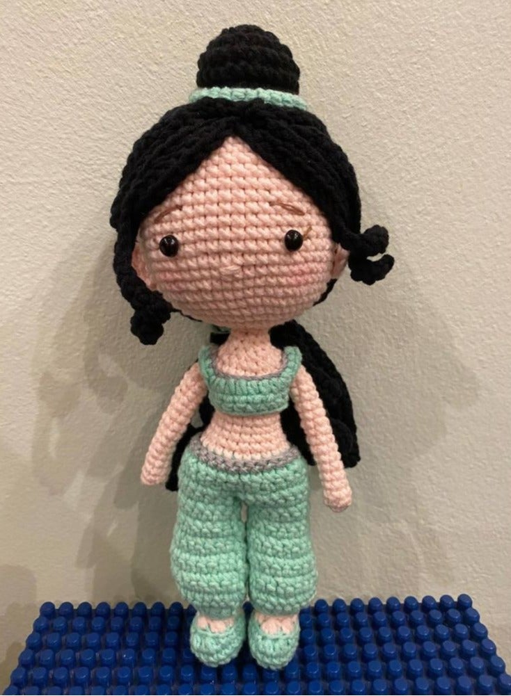Handmade Crochet Jasmine Princess Doll – 25cm Amigurumi Toy for Babies, Kids & Adults – Natural Cotton, Eco-Friendly - Image 5