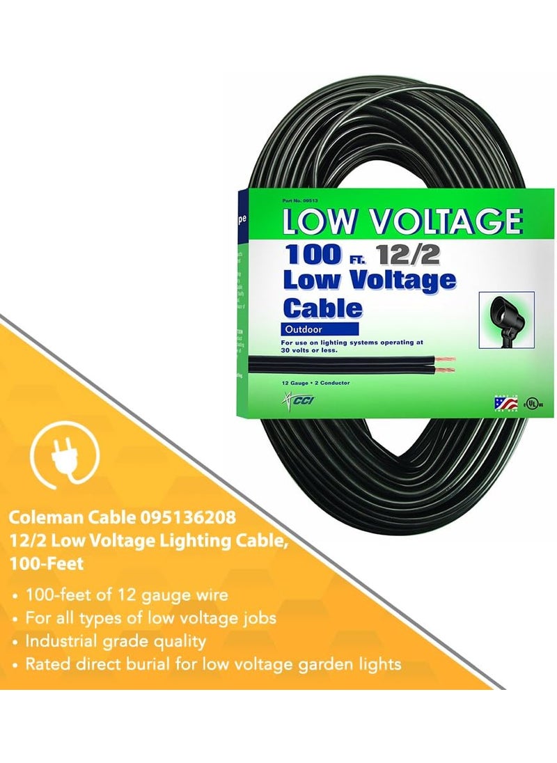 Woods Coleman Cable Low Voltage Outdoor Lighting Cable 100 Ft 122 gauge Black  - Image 4