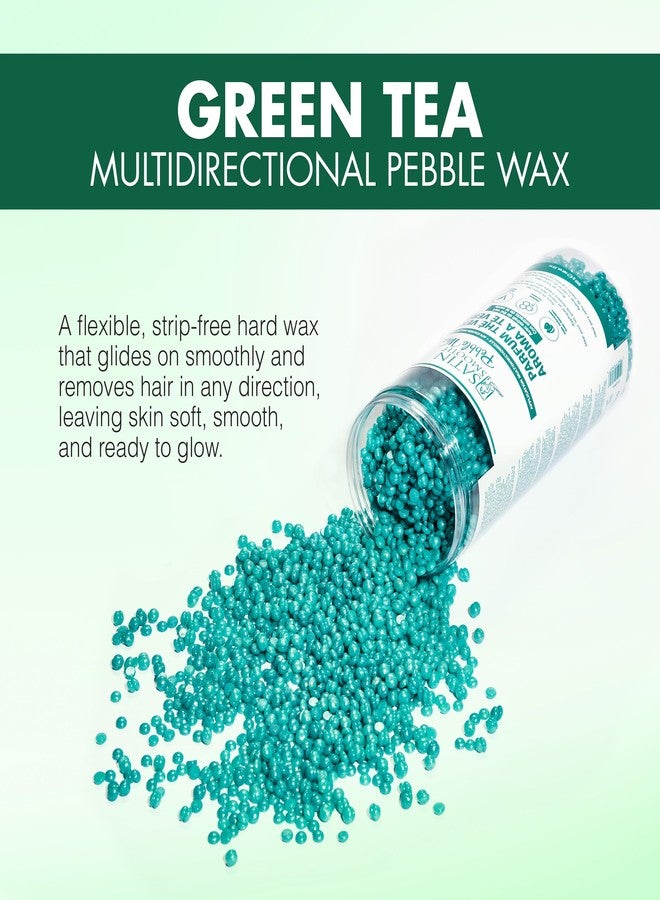 Satin Smooth Green Tea Multidirectional Pebble Wax – Hard Wax Beads for Face & Body, Brazilian Waxing, Hair Removal for Sensitive Skin, 23 oz - Image 3