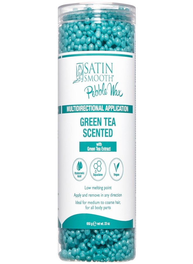 Satin Smooth Green Tea Multidirectional Pebble Wax – Hard Wax Beads for Face & Body, Brazilian Waxing, Hair Removal for Sensitive Skin, 23 oz - Image 1