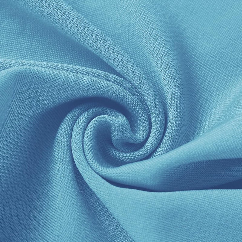 MAGTOWNE Baby Blue Chair Sashes 50 Pack for Wedding Blue Spandex Chair Sashes Baby Blue Sashes for Folding Chairs - Image 5