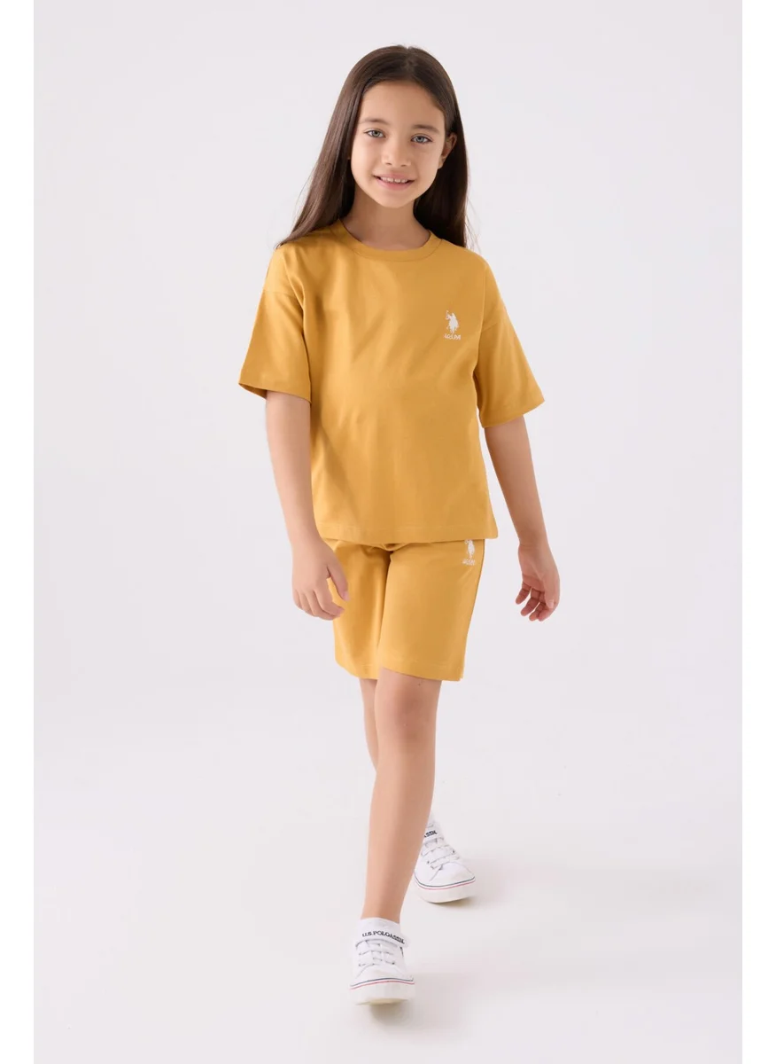 U.S. Polo Assn. Girls Dark Mustard Bermuda Set