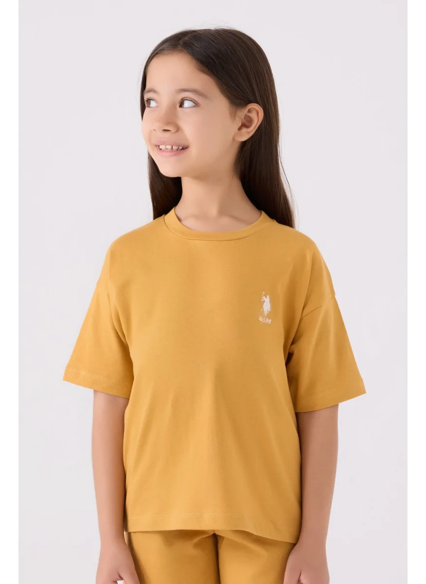 U.S. Polo Assn. Girls Dark Mustard Bermuda Set