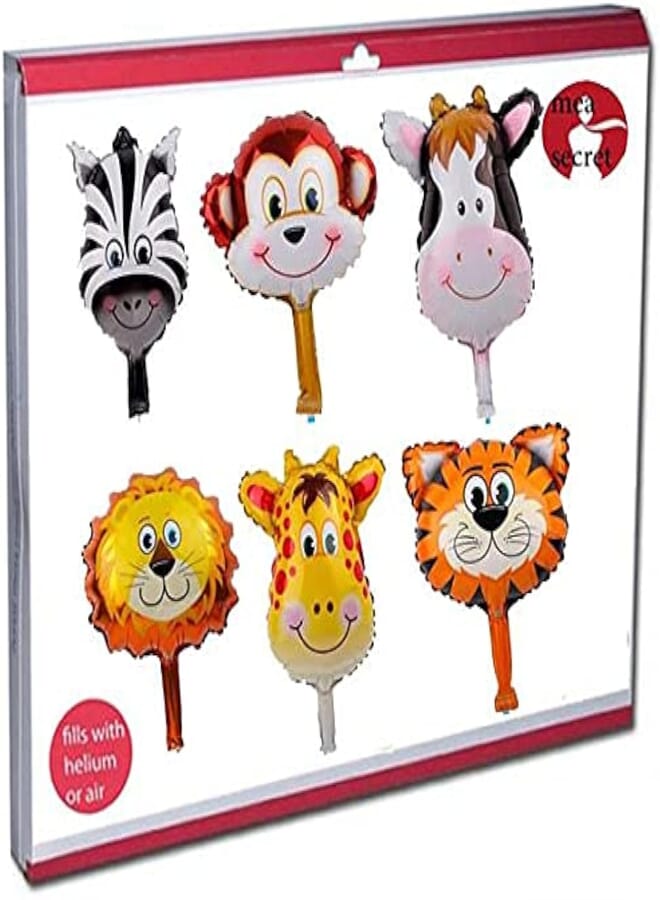 secret zoo animals balloon large size set of 6pcs