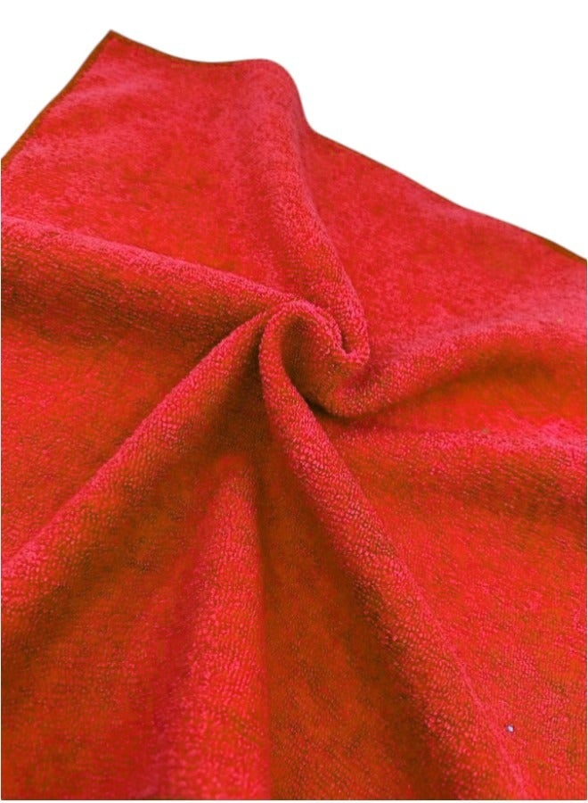 Beauenty Multi Purpose Polyester for Home Kitchen and Car Drying Microfiber Towel Set of 6 Pieces - 40cm X 40 cm Red - Image 3