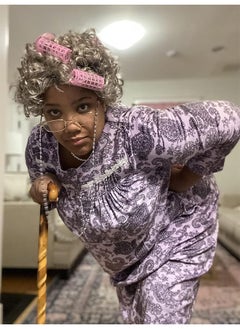 GMORO Old Lady Wig Costume for Women,100 Days of School Costume for Kids Girls, Grandma Granny Costume Wig for Cosplay  - Image 4