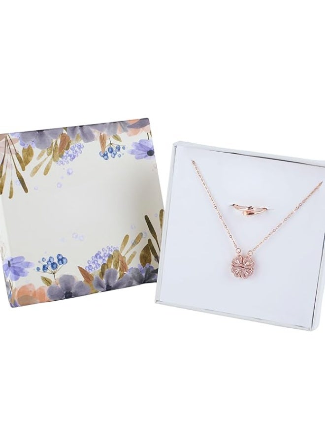 سالتي صندوق هدايا "حب مالح مقاوم للتلطيخ" | طقم مجوهرات نسائي من قلادة وخاتم | أحدث أطقم المجوهرات الأنيقة والبسيطة | إكسسوارات عصرية بتصميم جمالي | مثالي للهدايا - Image 2