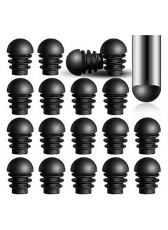 24 Pieces Chair Leg Caps, Plastic Tube Inserts Round End Plugs Tube Domed Inserts Furniture Leg Covers Non-Slip Leg Inserts Plastic Plug Protectors for Chairs Table Legs (1.6 x 2.1 cm)