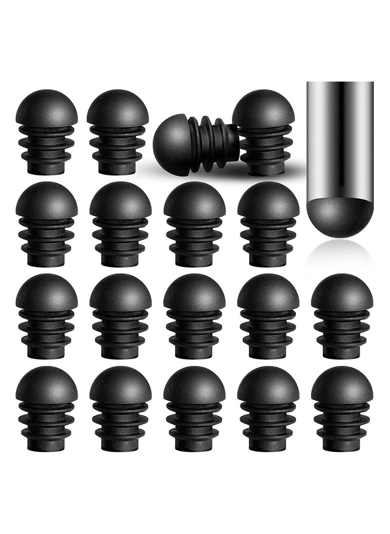 Generic - 24 Pieces Chair Leg Caps, Plastic Tube Inserts Round End Plugs Tube Domed Inserts Furniture Leg Covers Non-Slip Leg Inserts Plastic Plug Protectors for Chairs Table Legs (1.6 x 2.1 cm) - Image 1