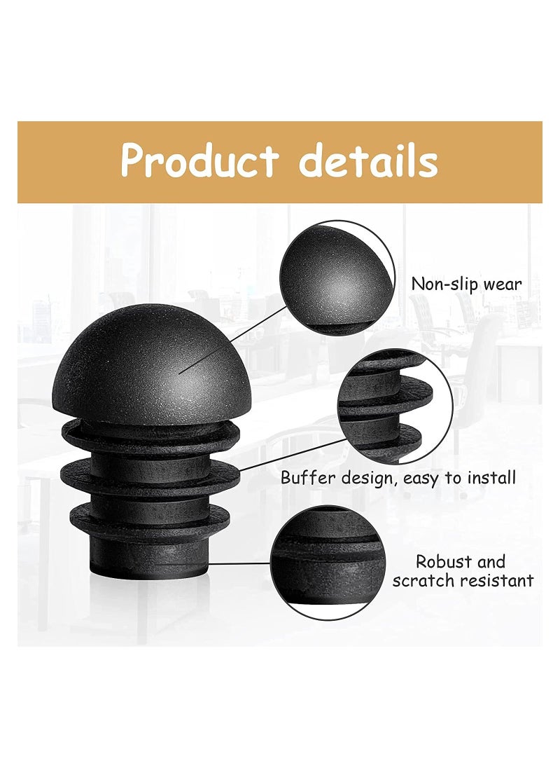 Generic - 24 Pieces Chair Leg Caps, Plastic Tube Inserts Round End Plugs Tube Domed Inserts Furniture Leg Covers Non-Slip Leg Inserts Plastic Plug Protectors for Chairs Table Legs (1.6 x 2.1 cm) - Image 1