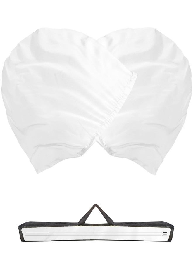 Baisdan 54"x54" Worship Flags for Dance Church, Praise Dance Flags, Silk-like Chiffon Flag with Flexible Rods & Storage Bag, Set of 2, White - Image 1