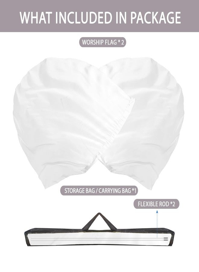 Baisdan 54"x54" Worship Flags for Dance Church, Praise Dance Flags, Silk-like Chiffon Flag with Flexible Rods & Storage Bag, Set of 2, White - Image 5