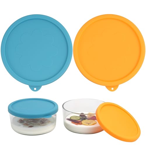 Purekra 2 Packs Silicone Replacement Bowl Lids for Ultimate 1-Quart Glass Yogurt Containers, Reusable Yogurt Bowl Covers, Dishwasher Freezer Microwave Safe (Glass NOT Included) - Image 1