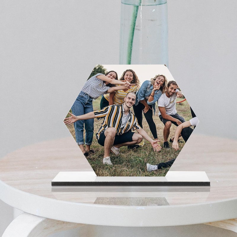 Hexagon Sublimation Photo Frame Blanks Wooden Blank Picture Holder Tabletop Sign for DIY Heat Transfer Party Decoration - Image 5