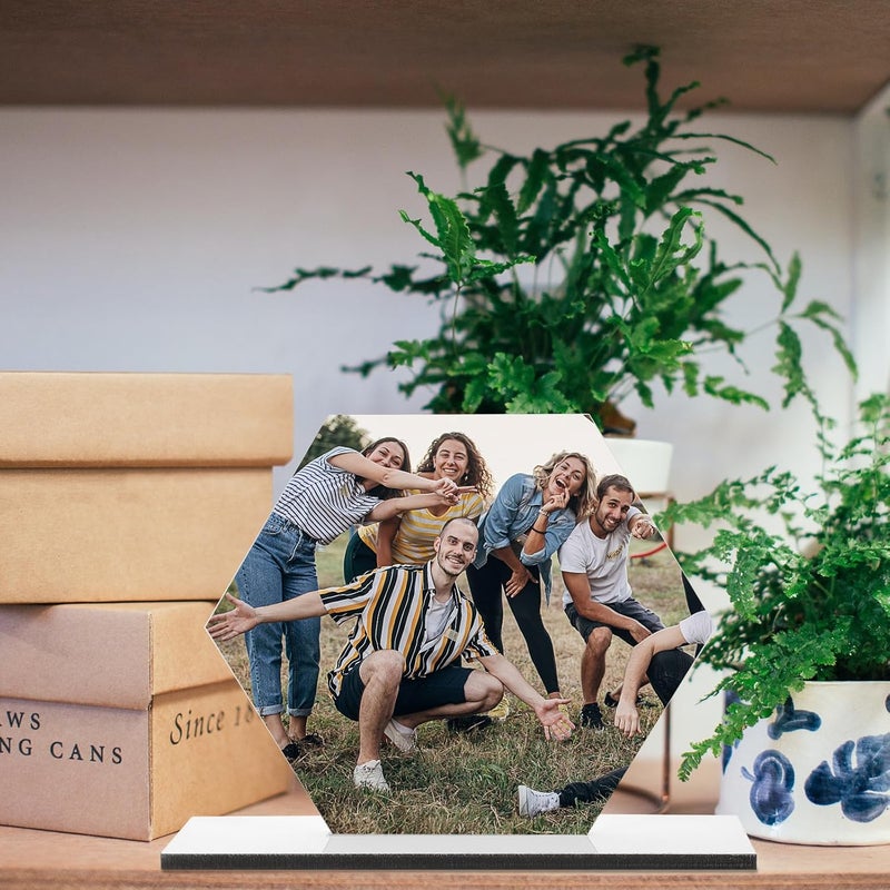 Hexagon Sublimation Photo Frame Blanks Wooden Blank Picture Holder Tabletop Sign for DIY Heat Transfer Party Decoration - Image 4