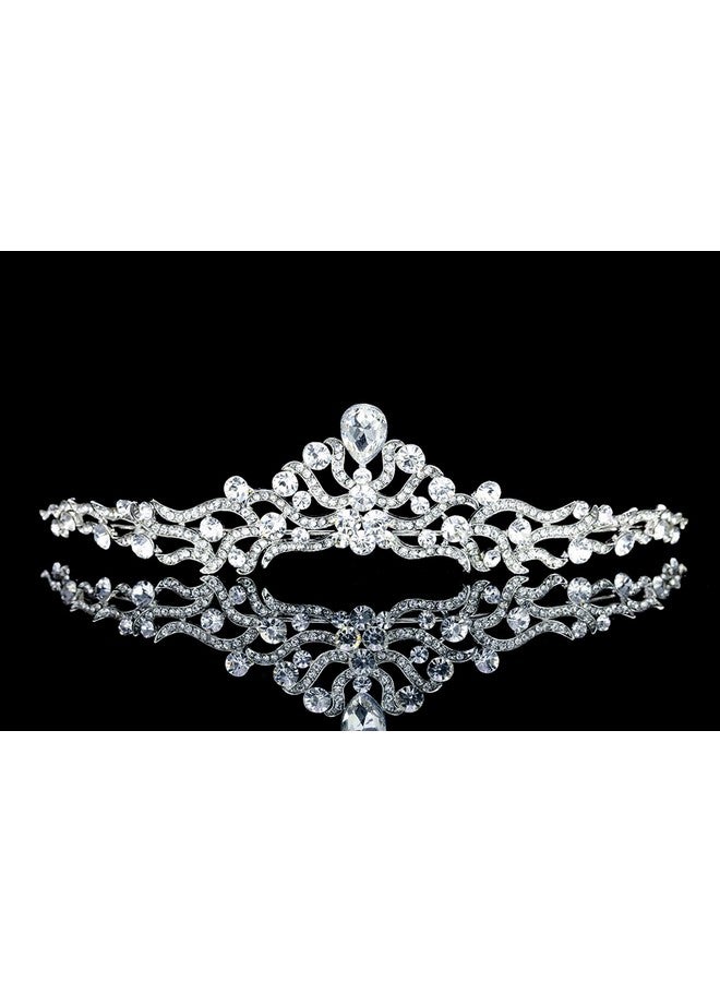 SAMKY Bride'S Bridal Headpiece Rhinestone Wedding Tiara Crown Crystal Hair Accessories For Woman - Image 4