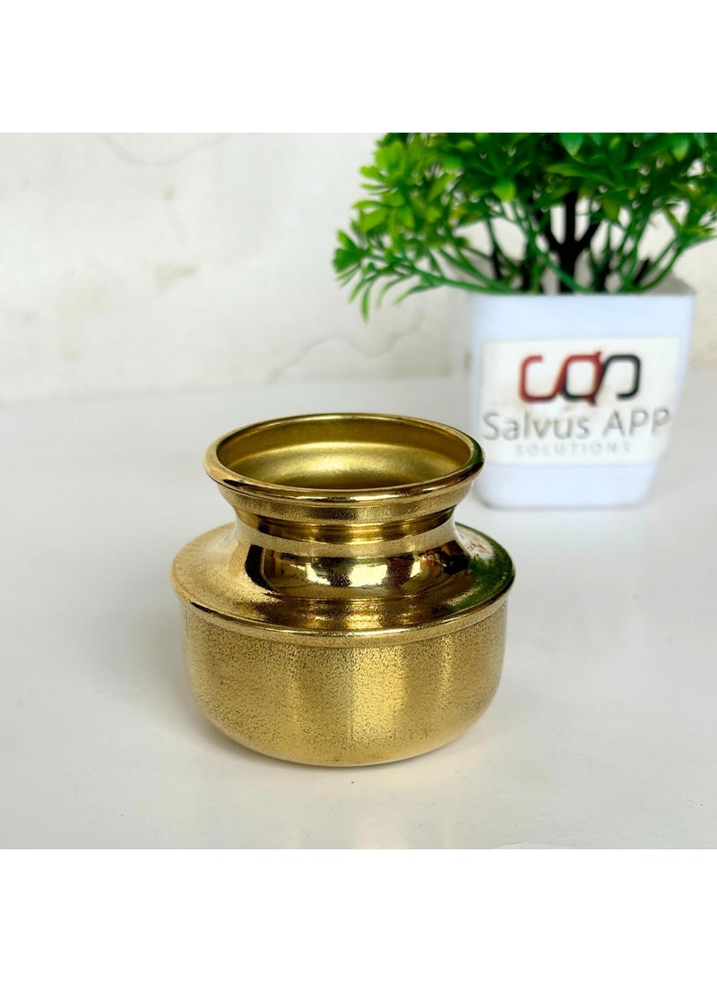 Salvus App SOLUTIONS - Salvus APP SOLUTIONS Exquisite Brass Handa/Handi Miniature: Artisan Crafted Elegance for Collectors (2 Inch) - Image 1