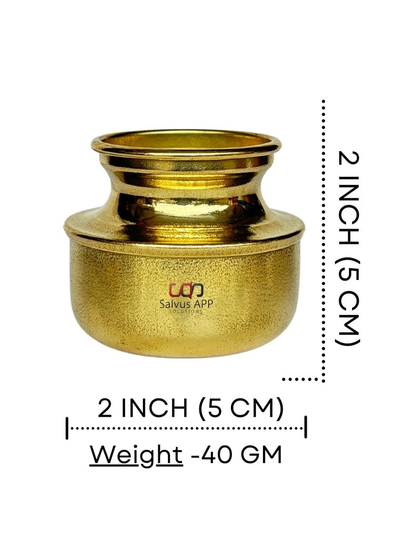 Salvus App SOLUTIONS - Salvus APP SOLUTIONS Exquisite Brass Handa/Handi Miniature: Artisan Crafted Elegance for Collectors (2 Inch) - Image 1