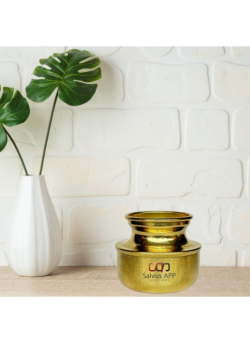 Salvus App SOLUTIONS - Salvus APP SOLUTIONS Exquisite Brass Handa/Handi Miniature: Artisan Crafted Elegance for Collectors (2 Inch) - Image 1