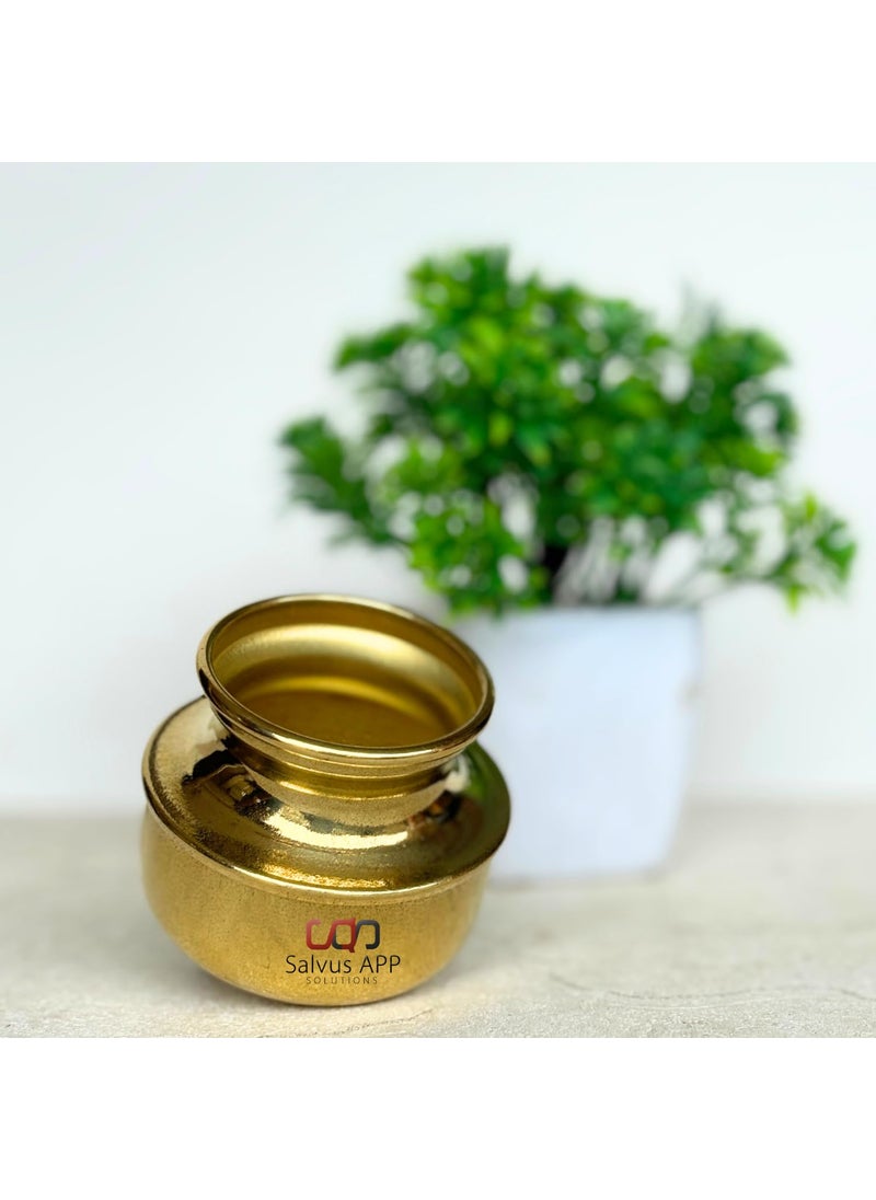 Salvus App SOLUTIONS - Salvus APP SOLUTIONS Exquisite Brass Handa/Handi Miniature: Artisan Crafted Elegance for Collectors (2 Inch) - Image 1