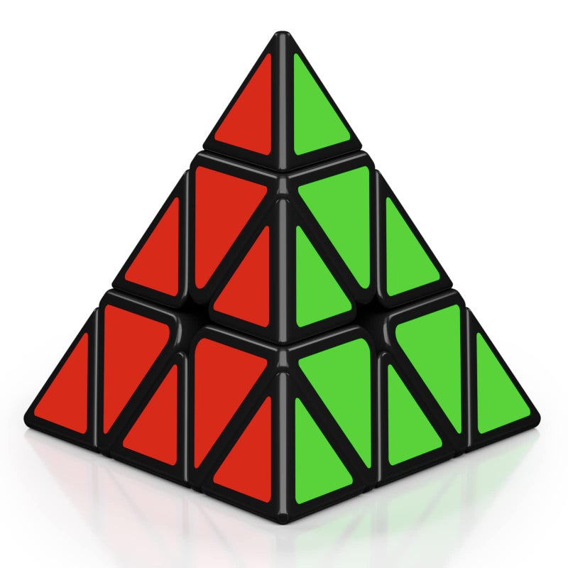 Roxenda Pyramid Speed Cube 3x3x3 Qiming Pyramid Speed Cube Triangle Cube Puzzle Magic Cube Black - Image 2