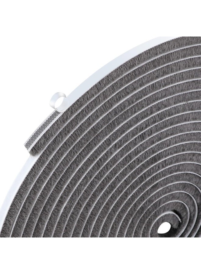 Door Seal Strip Brush 1.0mm x 1.0mm x 10m Felt Weather Stripping Winter Weather Stripping for Doors and Windows, 1 Piece, Grey - Image 1